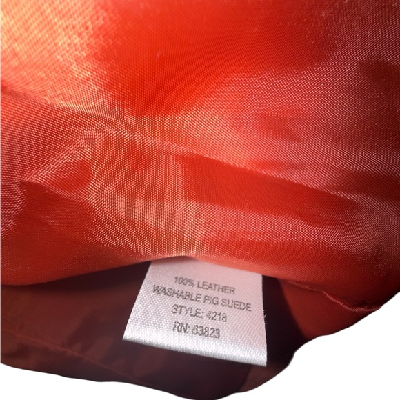 Christopher & Banks Women's Orange Leather Jacket - Picture 4 of 8